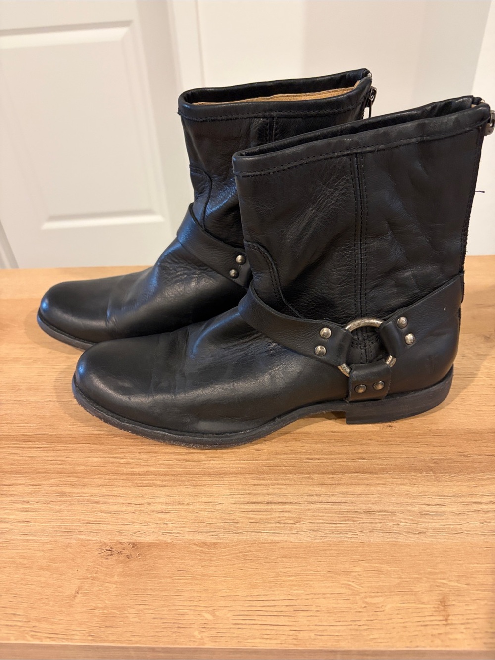 Women’s Frye Black Leather Harness Boot -